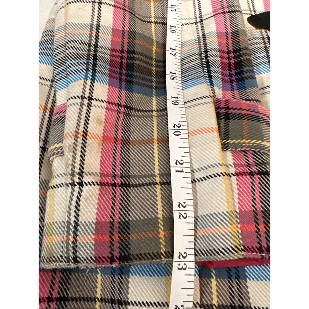 CJ Banks Women Coat Multicolor Plaid Toggle Buttons Lined Spring Jacket Size M - Picture 12 of 12